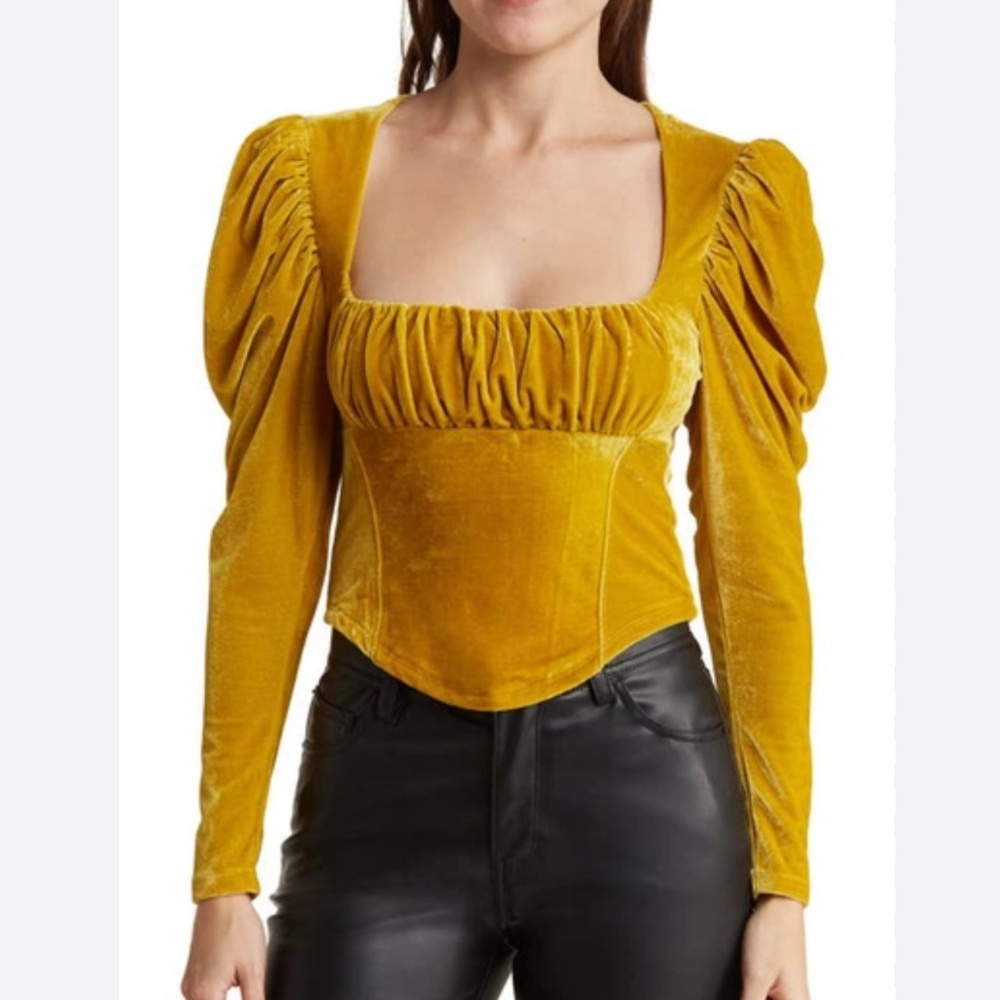 Free people hold me puff velvet sleeve